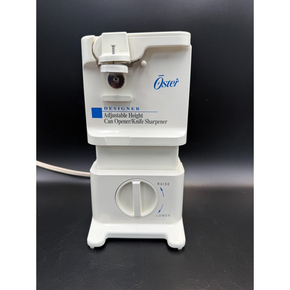 Vtg Oster Adjustable Height Can Opener Knife Sharpener Model# 4032-20 Tested